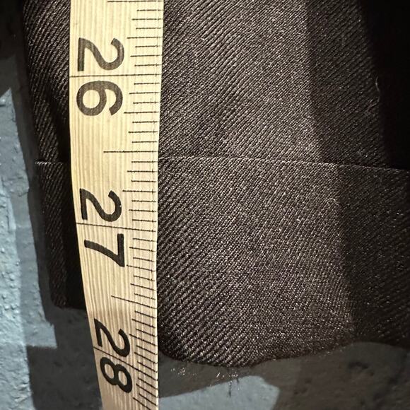 Boss Hugo Boss Dress Pants 35x28 Black Cuff Hem 100% Wool Vintage Luxury - Picture 8 of 11